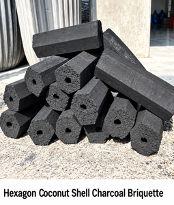 Briquetas de Carbón Negro de Cáscara de Coco Hexagonal Cocotronics Energy, 75% de Carbono Fijo, 5100-7500 Kcal/kg, Larga Duración, Combustible para Barbacoa - Product Image 6