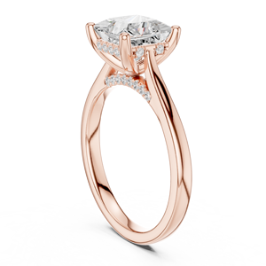 Rose Gold Princess Cut Moissanite Engagement <b>Ring</b> for Women Elegant Solitaire Wedding Jewelry - Product Image 3