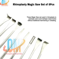 Nouvel ensemble de scies magiques 8 pièces certifié ISO en acier inoxydable allemand massif, kit de micro-scie nasale réutilisable et stérilisable pour ORL médical