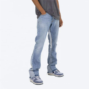 Jeans de Mezclilla para Hombre, Corte Recto, Lavado a la Piedra, Cintura Media, Corte Regular, Algodón, Estilo Casual de Primavera - Product Image 5