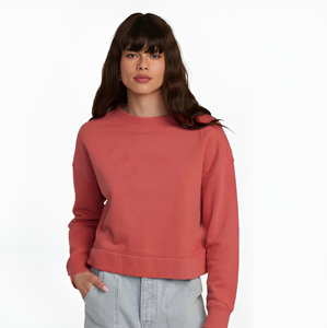 Sudadera Corta de Invierno para Mujer, Estilo Moderno, de Secado Rápido, Manga Larga, Cuello Redondo, Felpa, Personalizable - Product Image 5