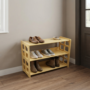 Wood Shoe Rack 3 Tier Entryway <b>Storage</b> Scandinavian Design Durable Cabinet - Product Image 6