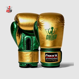 Guantes de Boxeo Metálicos Dorados y Verdes con Logotipo Personalizado, Guantes Ligeros de PU/PVC/Cuero para Entrenamiento y Sparring Profesional, OEM/ODM - Product Image 1