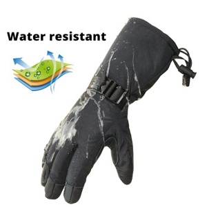 Gants de ski imperméables chauds pour l'hiver, à doigts séparés, pour hommes, femmes et enfants, en polaire avec fermeture à cordon - Product Image 2