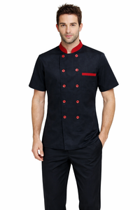 เสื้อเชฟพรีเมียมแบบยูนิเซ็กซ์ แขนสั้น ผ้าโพลีเอสเตอร์/คอตตอน รับสกรีนโลโก้ สำหรับครัว ร้านอาหาร โรงแรม สวมใส่สบาย ทนทาน - Product Image 6