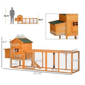 Pollaio arancione all'aperto gabbia di pollame Extra Large pollaio con vassoio rimovibile per il cortile di quaglia Hutch - Product Image 3