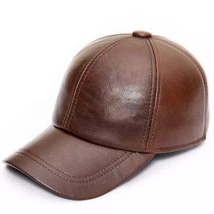 Professional Manufacture Customized Logo <b>Men</b> Leather <b>Flat</b> Top <b>Caps</b> Hats Top Low MOQ Baseball <b>Cap</b> - Product Image 3