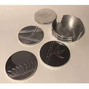 Ensemble de sous-verres en métal modernes pour boissons, protection de surface de table, accessoire - Product Image 4