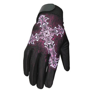 Guantes de Motociclismo Negros con Diseño de Calavera Rosa para Hombre y Mujer, Cómodos para Aventuras al Aire Libre - Product Image 1