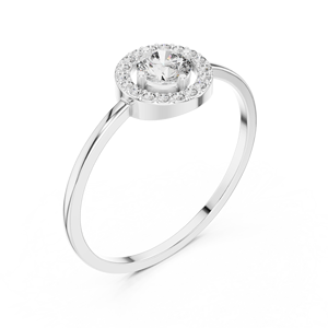 Anillo solitario minimalista de oro amarillo macizo de 14k con diamante redondo de talla brillante para mujer, ideal para compromiso, aniversario o regalo de boda. - Product Image 6