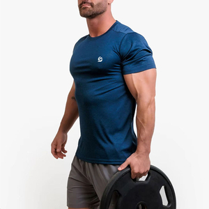 Nouveau T-shirt de sport moulant pour homme, coupe ajustée, personnalisable avec logo, léger, en Spandex/Polyester, séchage rapide - Product Image 1