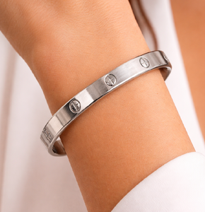 925 Sterling <b>Silver</b> Solid <b>Cuff</b> <b>Bracelet</b> Premium Open Bangle <b>Bracelet</b> For Men And Women Jewelry Screw Design Kada <b>Bracelet</b> - Product Image 1