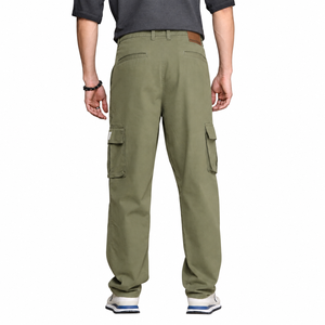 Pantalon cargo pour homme, vert olive, de haute qualité, en toile, plusieurs poches, coupe droite décontractée, haute élasticité, respirant, séchage rapide, printemps - Product Image 2