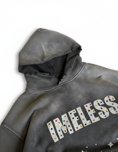 High Quality Private Logo Digital Printed and multi rhinestone oversized vintage washed Hoodie for men 100% Cotton - Product Image 3