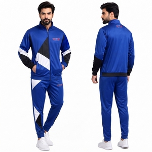Men <b>Jogger</b> Tracksuit <b>Set</b> Soft Cotton Polyester Material Relaxed Fit Jacket <b>Matching</b> <b>Jogger</b> Pants Elastic Cuffs Comfortable - Product Image 6