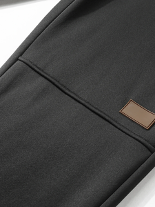 Pantalones Deportivos de Invierno para Hombre, Cintura Alta, Lisos, Gruesos, Forrados de Felpa, Resistentes al Viento, Transpirables, 100% Algodón - Product Image 5