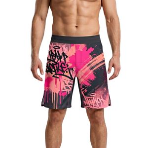 Shorts de MMA con Patrón Tribal Rojo Carbón, Costuras Reforzadas, Shorts de Entrenamiento Resistentes para Hombre, Shorts de Fitness MMA - Product Image 3
