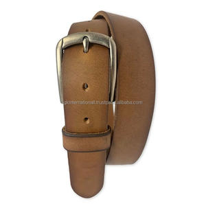 Ceinture décontractée en cuir pleine fleur marron clair de qualité supérieure pour ceintures décontractées sur mesure à boucle vintage en argent antique unisexe élégant - Product Image 5