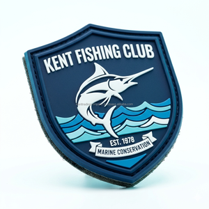 Écussons en caoutchouc PVC 3D personnalisés sous marque privée pour clubs de pêche, tournois de pêche, vestes, chapeaux, sacs de pêche, emblèmes, vente en gros - Product Image 1