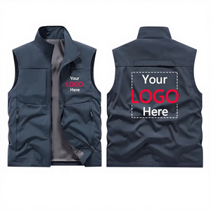 Custom Men's Winter Solid Canvas Vest Hoodie <b>Jackets</b> Multi-Pocket Zipper Breathable Outdoor/Utility Hiking Photography Fishing - Product Image 1