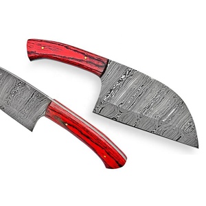 Cuchillo de Chef de Acero de Damasco Forjado a Mano Personalizado con Mango de Madera Roja Ecológico Profesional para Carnicería y Cocina - Product Image 2