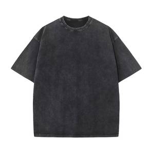 T-shirt surdimensionné en coton 100% écologique, personnalisé avec logo, effet délavé, imprimé par transfert thermique, vieilli, épais et vierge - Product Image 3