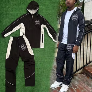 Conjunto Deportivo Informal Ligero Personalizado para Hombre, Chaqueta Cortavientos, Sudadera con Capucha de Algodón Orgánico y Pantalones Cortos, Chándal Sólido Resistente al Viento - Product Image 5