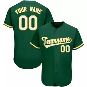 Vente en gros de chemises de baseball pour hommes en polyester respirant 100% antibactérien, uniformes de baseball personnalisés à manches courtes - Product Image 3