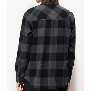 High Quality Men's Full Sleeve Solid Flannel Dress <b>Shirts</b> Stand Collar Formal 100% Cotton <b>Quilted</b> Lined Oversized Fit - Product Image 3