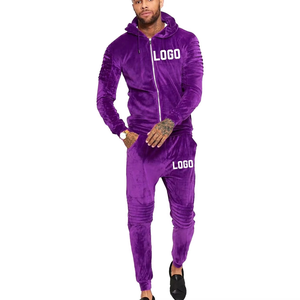 Ensemble de survêtement en velours surdimensionné personnalisé pour homme, 2 pièces, veste zippée intégrale et pantalon, tenue de jogging en velours, ensemble de survêtement - Product Image 4