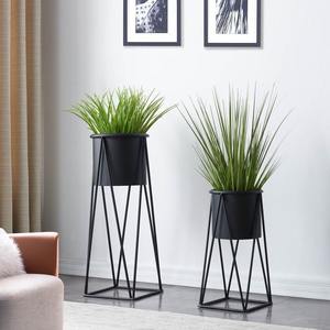 Chic dusty rose planters with minimalist thin <b>wire</b> stands, available at wholesale prices for soft aesthetic decor. - Product Image 2