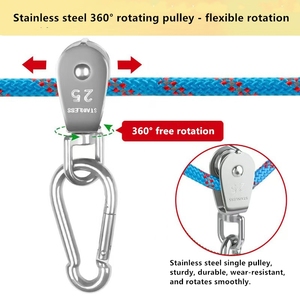 Heavy Duty 15m Dog <b>Run</b> Cable Kit (8mm/10mm/12mm) with Stainless Steel Pulley & Reflective Rope, Outdoor Tie Out System Wholesale - Product Image 2