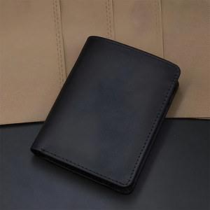 Genuine Cowhide <b>Leather</b> Bifold <b>Wallet</b> <b>Men</b> Luxury <b>Card</b> Holder Coin Pocket Zipper Purse Short Male Minimalist Business Wholesale - Product Image 6