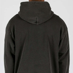 Sweat à capuche oversize uni en polaire 100 % polyester épais personnalisé avec logo brodé pour homme, marque privée, hiver - Product Image 3