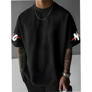 High Quality Crew Neck Heavy 100% Cotton T Shirts Customized Short Sleeve Heavyweight Oversized Graphic Screen Print <b>Tshirts</b> - Product Image 2