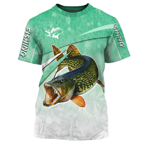 Chemise de pêche à col rond de haute qualité, impression par sublimation, vêtements de pêche en plein air pour hommes, fournisseur en gros - Product Image 4