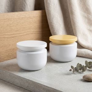 Round PET Cosmetic Jar 8oz Cream Plastic Container with <b>Flat</b> <b>Screw</b> Cap for Face Cream Lotion Vietnam Factory Manufacturer US - Product Image 3