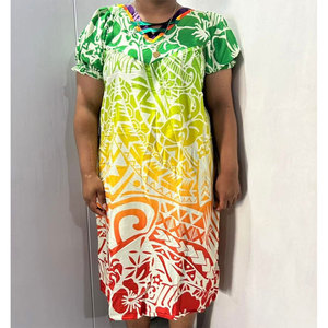 Vestido Mumu de Micronesia con Estampado de Sublimación Personalizado para Mujeres de Talla Grande, Vestido de las Islas del Pacífico - Product Image 1