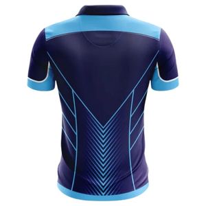 Maillot de cricket bleu marine pour homme, col polo, chemise de sport légère, uniforme d'équipe athlétique, respirant, pour l'entraînement et les matchs - Product Image 2