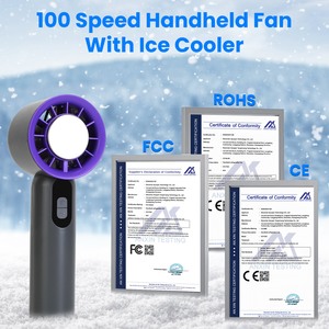 Ventilador Turbo de mano de cien velocidades, Enfriador de hielo recargable de 3000mAh, pantalla LCD para viajes al aire libre, ventiladores portátiles - Product Image 3