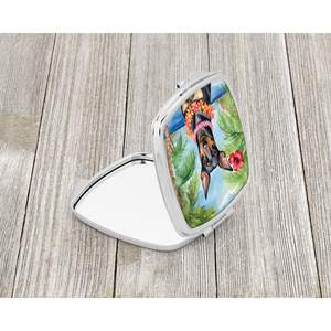 Manchester Terrier Luau <b>Compact</b> Travel Makeup <b>Mirror</b> Portable Folding Handheld <b>Design</b> Gift for Women and Girls - Product Image 2