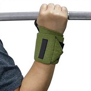 สายรัดข้อมือผ้าฝ้ายสำหรับยกน้ำหนัก ขนาด 12 นิ้ว สายรัดข้อมือสำหรับผู้ชายและผู้หญิง ปรับได้ กันลื่น สายรัดออกกำลังกาย ขายส่ง - Product Image 3