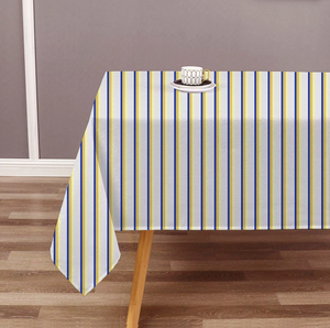 Striped Blue Tablecloth Woven Fabric Printed Pattern Dining Table Linen Plain Style <b>Home</b> <b>Textile</b> - Product Image 5