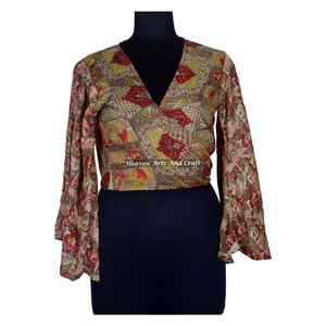 Nueva Colección 2026 de Moda para Mujer: Top Cruzado con Estampado y Cuello en V, Manga Kimono, para Ropa de Playa y Vacaciones - Product Image 1