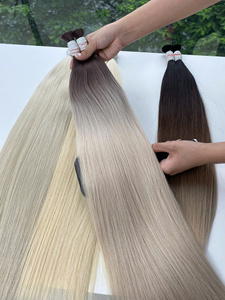 Prix de gros en vrac Extensions de cheveux Cheveux humains Double noyer 100 grammes Couleurs claires 16 pouces - Product Image 4