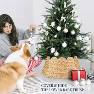 Collar para Árbol de Navidad de Jacinto de Agua Plegable, Natural, Decorativo, de Diseño Rústico y Sostenible - Product Image 4