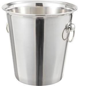 Refroidisseur à vin en acier au design élégant, finition argentée, seau à champagne avec poignée pour bar et fêtes, refroidisseur à bière - Product Image 1