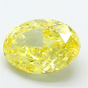 Pierre précieuse certifiée CVD, pierre de luxe étincelante pour bijoux fins, magnifique diamant de laboratoire de couleur jaune intense, taille ovale - Product Image 3