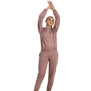 Ensemble de survêtement imprimé en coton personnalisable pour femmes vêtements de course d'entraînement d'hiver solides grande taille en gros Design à la mode - Product Image 1