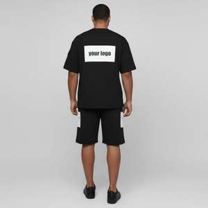 Conjunto de 2 Piezas de Ropa Casual de Invierno para Hombre, Camiseta de Manga Corta y Pantalones Cortos Deportivos, Transpirables, de Felpa, con Estampado - Product Image 5